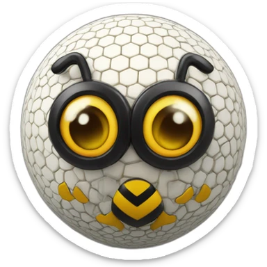 3d sphere with a cartoon Bee skin texture with Eye of Horus sticker