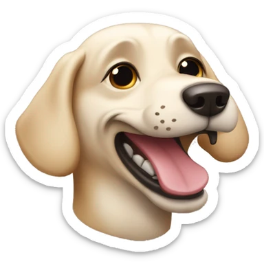 The funny dog head sticker