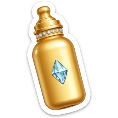 Biberón dorado con diamantes 🍼con ese biberón  de bebe  solo el biberón  más elegante eschado al costado sticker