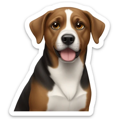 :dog in had sticker