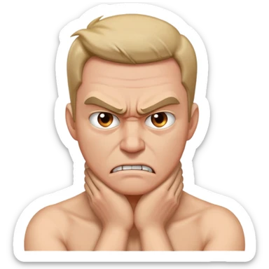 Man hands on neck mad sticker