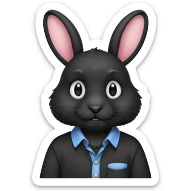 black rabbit with shirt sticker