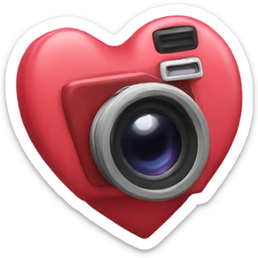 Camera heart sticker