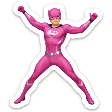 pink superhero costume sticker
