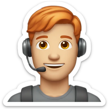 Call center Male red-haired light-skinned short-haired sticker