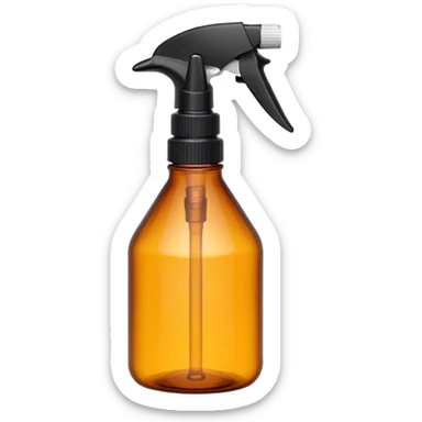 Spray bottle amber black top sticker