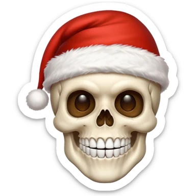Skull with a santa hat sticker