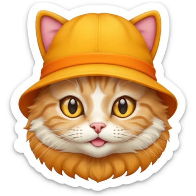 cat with yellow hats sticker
