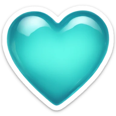 Glass Aqua heart sticker