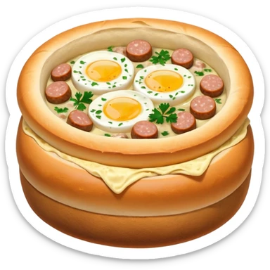 polish zurek soup inside of bread bowl sticker