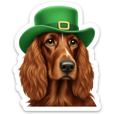 Irish setter with where’s Wally hat sticker