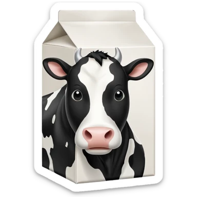 Milk Carton with black and white cow spots on it sticker