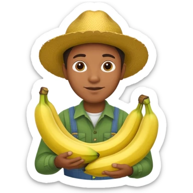 A black farmer with bananas sticker