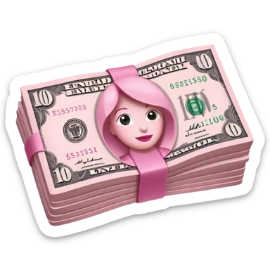 pink single money paper sticker