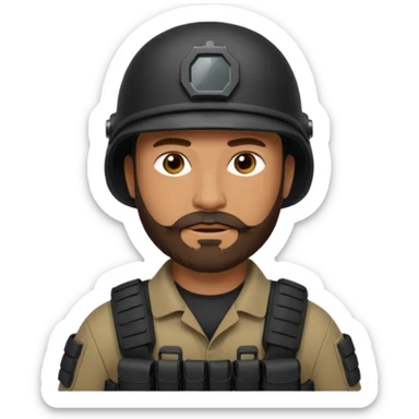 SWAT member with brown beard sticker