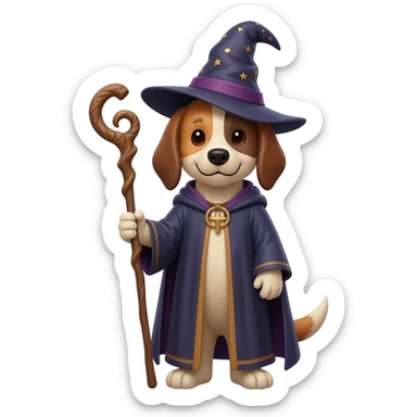 Dog wizard sticker