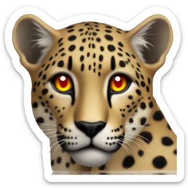 gepard side view with fire eyes sticker