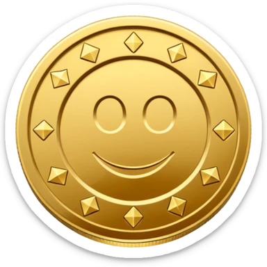 Fais une pièce d'or détailée avec l'inscription F, Fcoins sticker