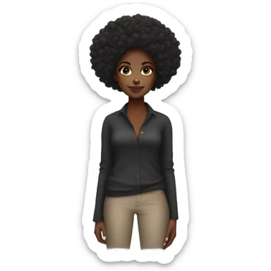 black girl with afro sticker