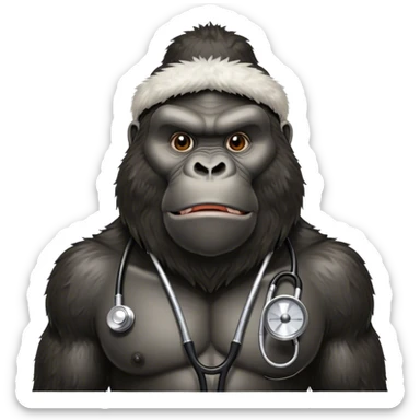 king kong WITH STETHOSCOPE sticker