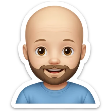 bearded bald baby sticker