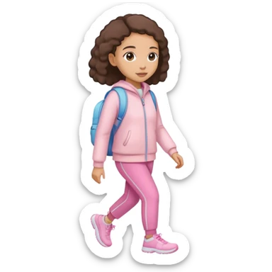 lightskin girl wearing light pink walking sticker
