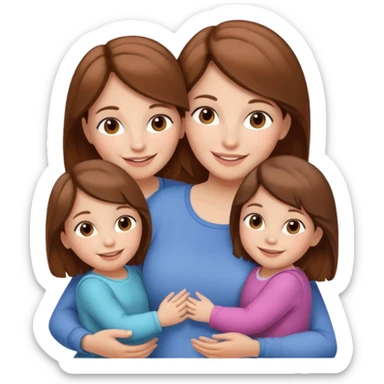 mom with twin girls sticker