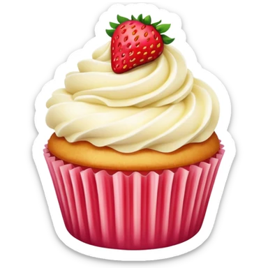 ultra realistic strawberry cheesecake cupcake sticker
