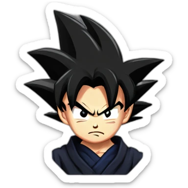 Angry goku black background get dark sticker