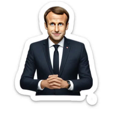 emmanuel macron french president sticker