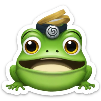 frog with curl hair and naruto headband sticker