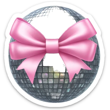 disco ball with light pink  bow  sticker