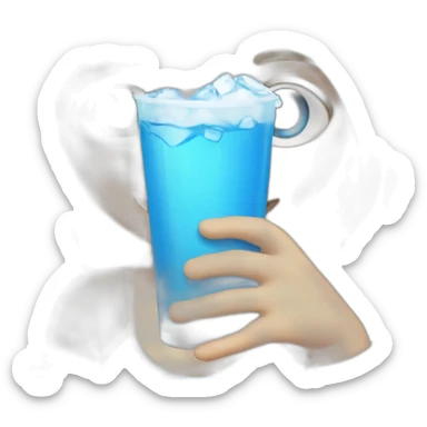 Blonde girl with blue eyes holding a blue wkd drink sticker