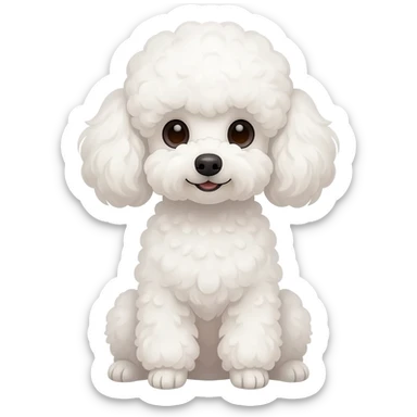 poodle sitting frontally sticker