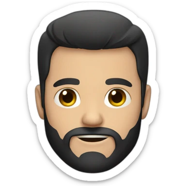A white muscular man with black shirt and black beard  sticker