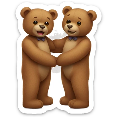 Two teddy bears holding hands  sticker