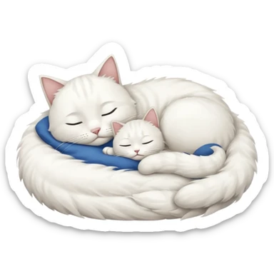 word nedelja and white cat sleep on  it sticker