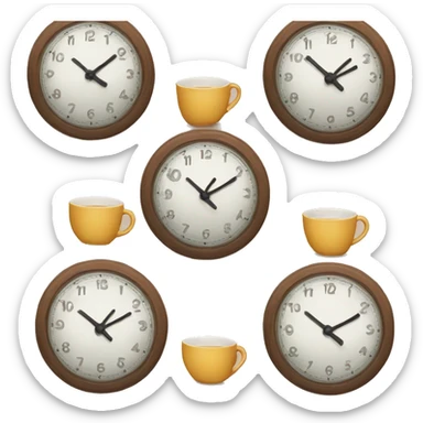 Clock drinking tea sticker