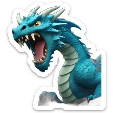 Angry Blue Dragon sticker