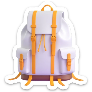 white camping backpack sticker