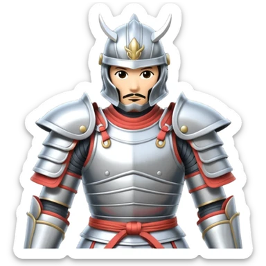 silver samurai armour sticker