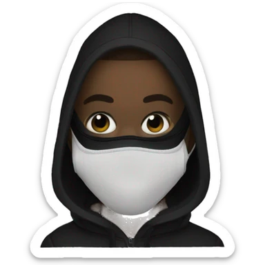 kanye west in balenciaga hoodie and black mesh mask sticker