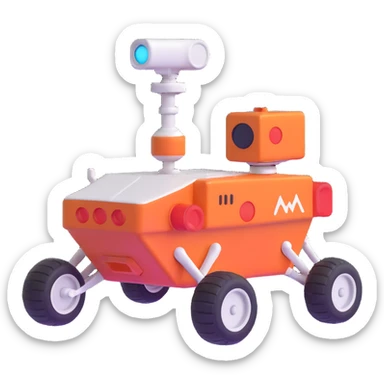 Mars Rover emoji icon, 3D emoji style, playful and eye-catching, suitable for social media sticker