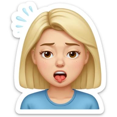 Woman mid-sneeze with puffed cheeks










 sticker