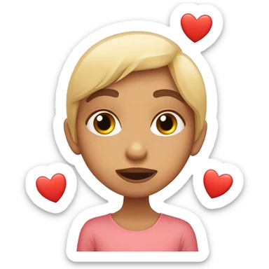 Cara tirando un beso con corazones en los ojos  sticker