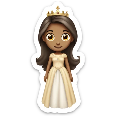 Brunette princess sticker