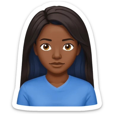 Dawn Richards with dark brown long hair, medium dark skin sticker