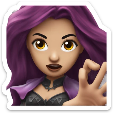 A vampire bad girl fighting a fairy good girl sticker