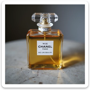 Remove background, keep only the realistic Chanel perfume bottle, preserve glass reflections, transparent background. sticker