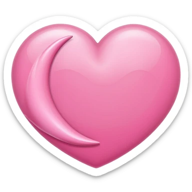Pink crescent moon heart sticker